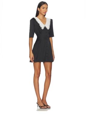 Tularosa Lacie Mini Dress With white Collar in Black Size Medium NWT